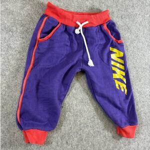 VTG Nike Sweatpants Boys Purple Red Fleece Athleisure Jogger Pants Retro Size 3T